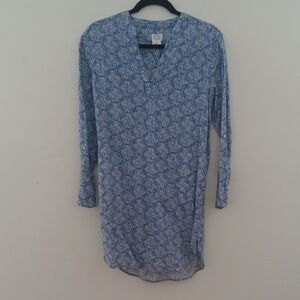 Sigrid Olsen Floral Linen Tunic Top #3395
